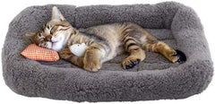 Comfortable cat bed 10 "x 15" pet bed with pillows around, suitable for small dogs and cats