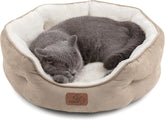 Bedding dog bed washable, circular cat bed for indoor cats, 20 inch soft plush pet bed for kittens, non slip bottom, easy to clean