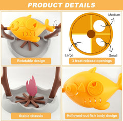 Cat slow feeding device, interactive foraging cat puzzle fish toy | Cats and kittens are nutritious