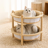 Double layered elevated cat hammock, 2-in-1 natural sisal and jute cat scratching pad, sturdy frame