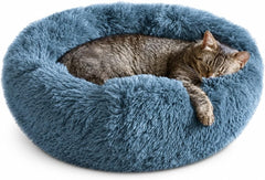 Washable puppy bed - Suitable for correcting small to large cats with soft plush pet beds - Navy gray 20 inches