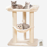 28 inch cat tree, large cat bed, cushioned kitten tower for window viewing