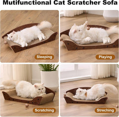 26 inch cardboard cat scratching bed - large orthopedic scratching board for indoor cats