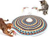 Cat toy, 3-in-1 hide and seek, interactive fun | Automatic flapping butterfly, moving feathers, indoor cat sports kicker 22.8 inches suitable for all breeds