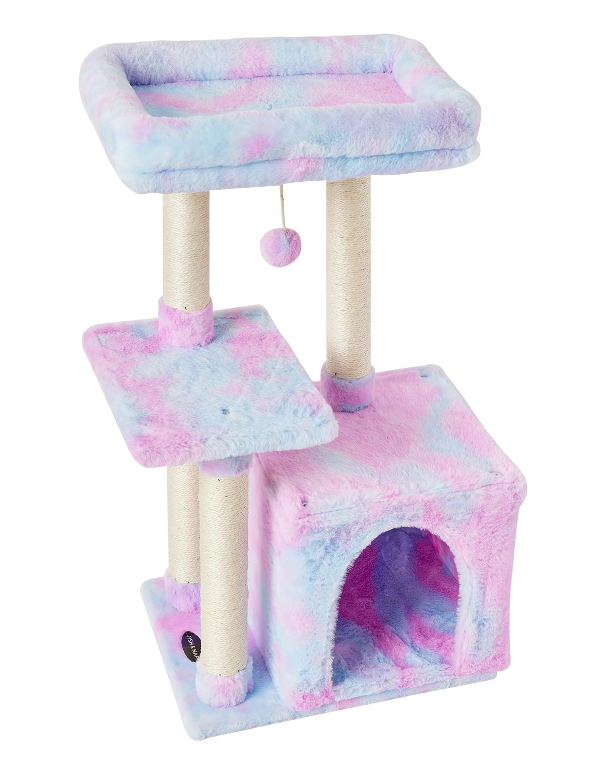 Cute cat tree, kitten, cat tower, indoor cat apartment, sisal, scratch pole, jumping platform, cat furniture