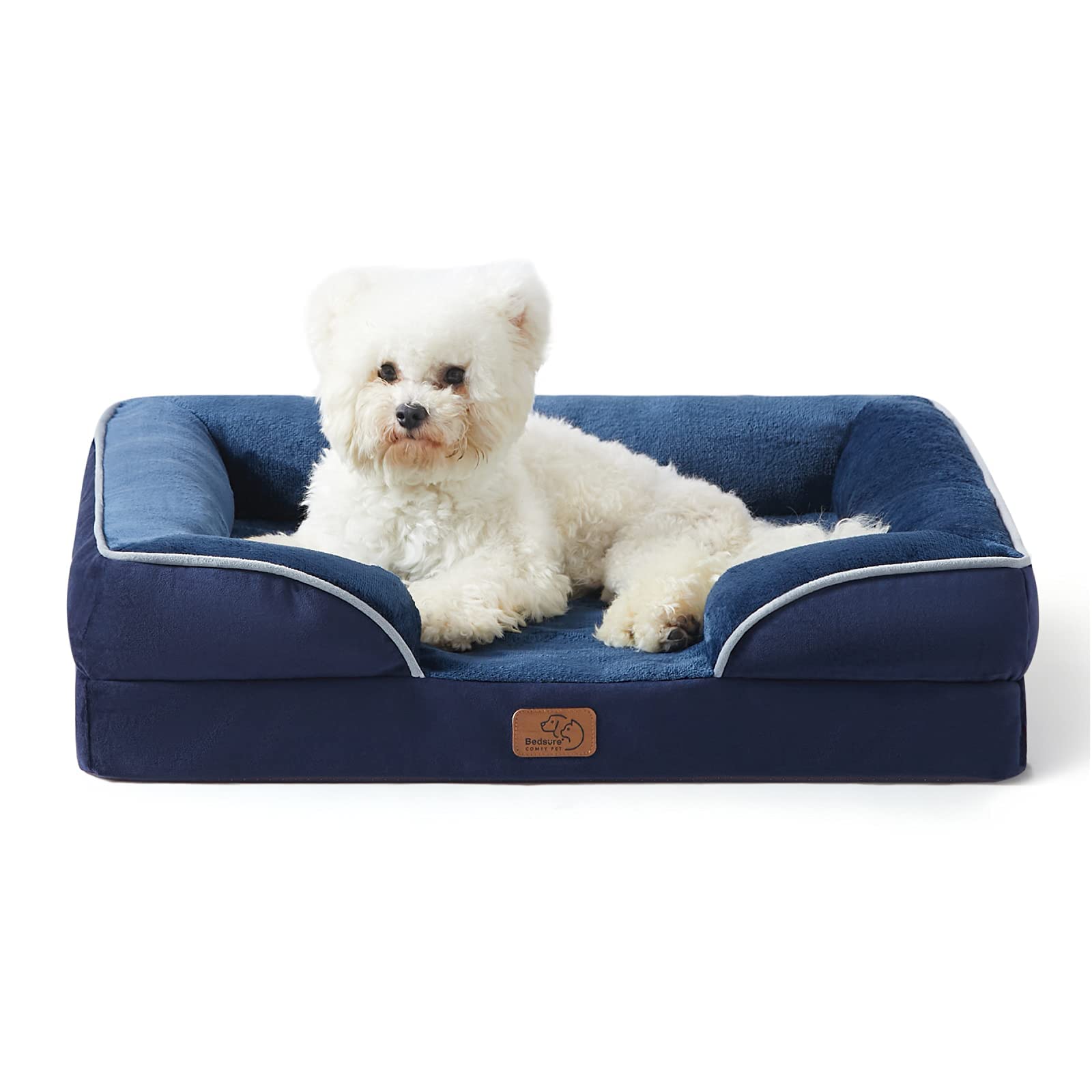 Orthopedic dog bed medium-sized dog - washable small and medium-sized dog cat bed waterproof, comfortable cat sofa, gray, 28 inches