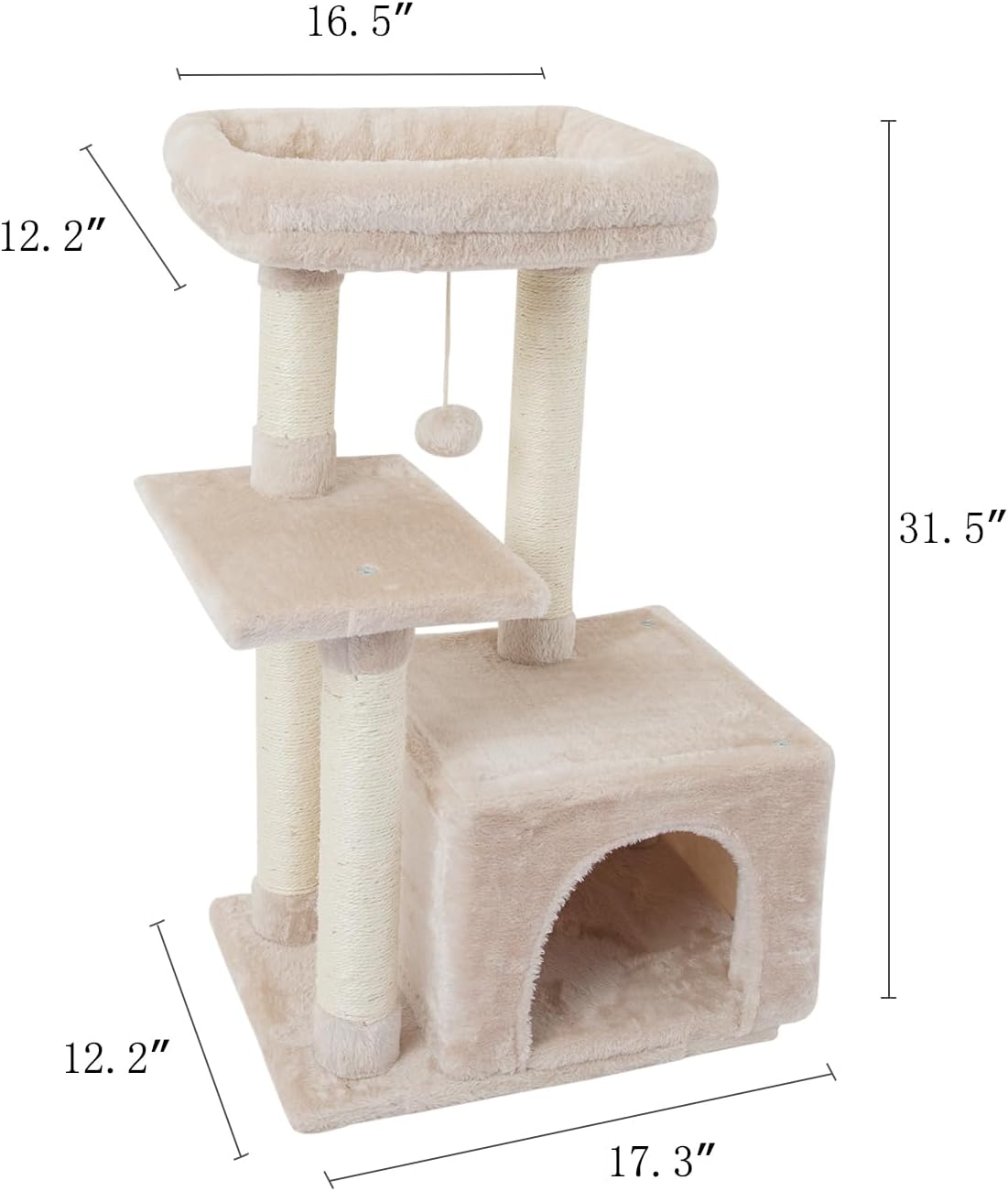 Cute cat tree, kitten, cat tower, indoor cat apartment, sisal, scratch pole, jumping platform, cat furniture