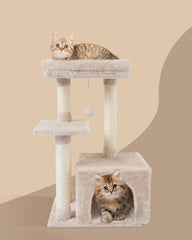 Cute cat tree, kitten, cat tower, indoor cat apartment, sisal, scratch pole, jumping platform, cat furniture