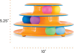 Cat Toy -3-story track tower with 6 balls, indoor interactive cat toy