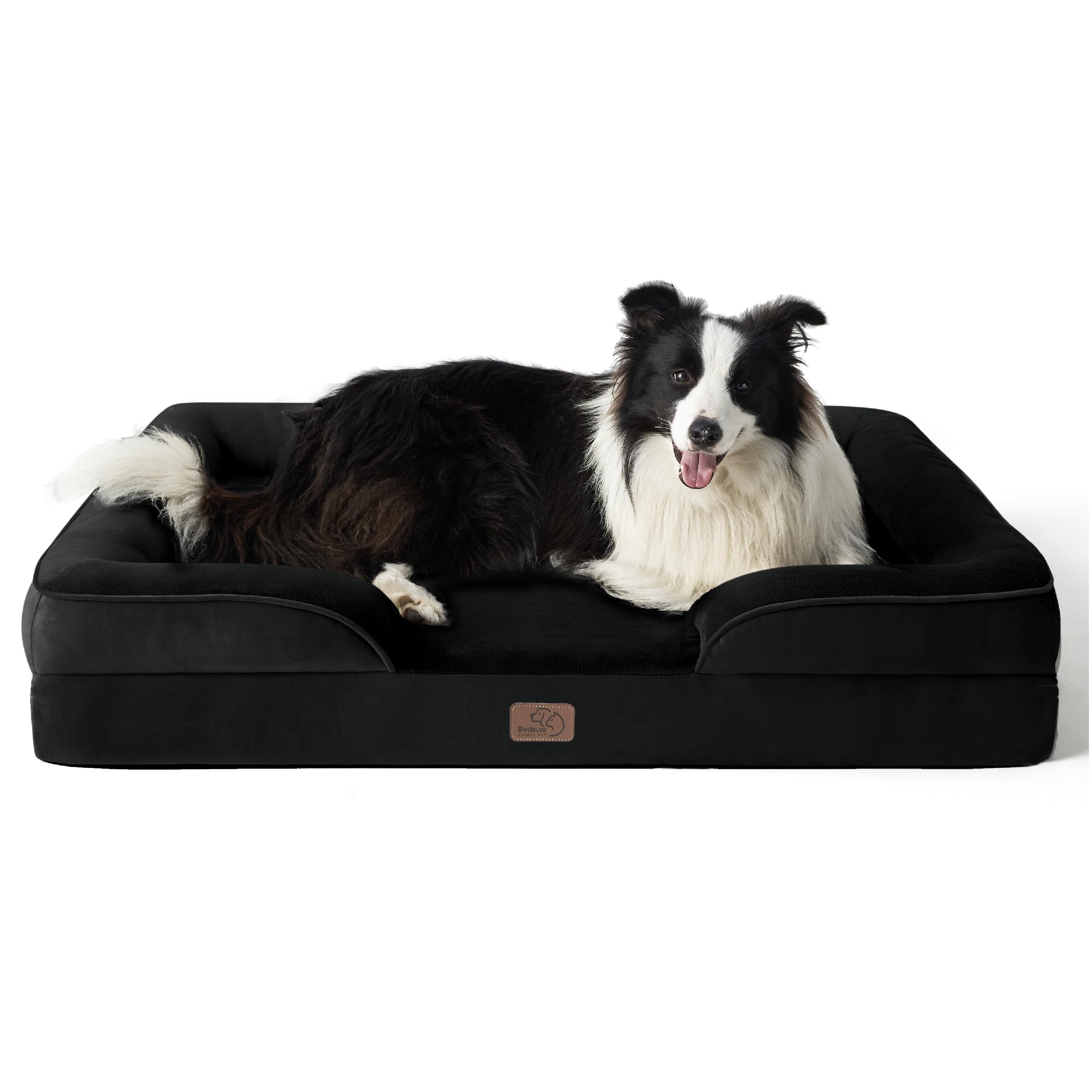 Bed type orthopedic dog bed large dog - washable large dog and cat bed waterproof, comfortable dog sofa, gray, 35 inches