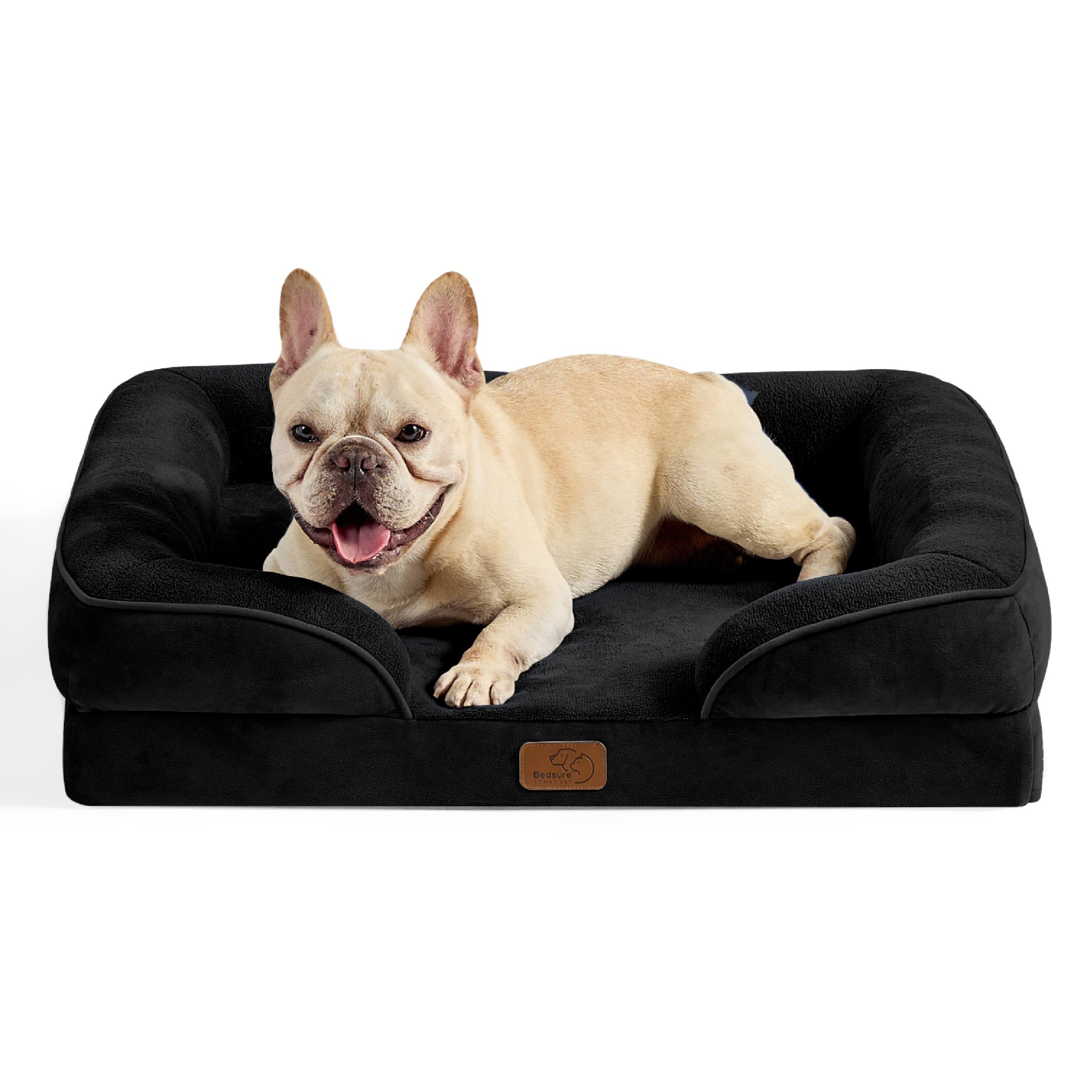 Bed type orthopedic dog bed large dog - washable large dog and cat bed waterproof, comfortable dog sofa, gray, 35 inches