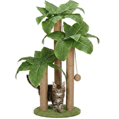 31.5-inch cat scratching pole, equipped with 3 scratching poles and 2 interactive shaking balls for cat scratching trees, indoor cat and adult cat scratching poles
