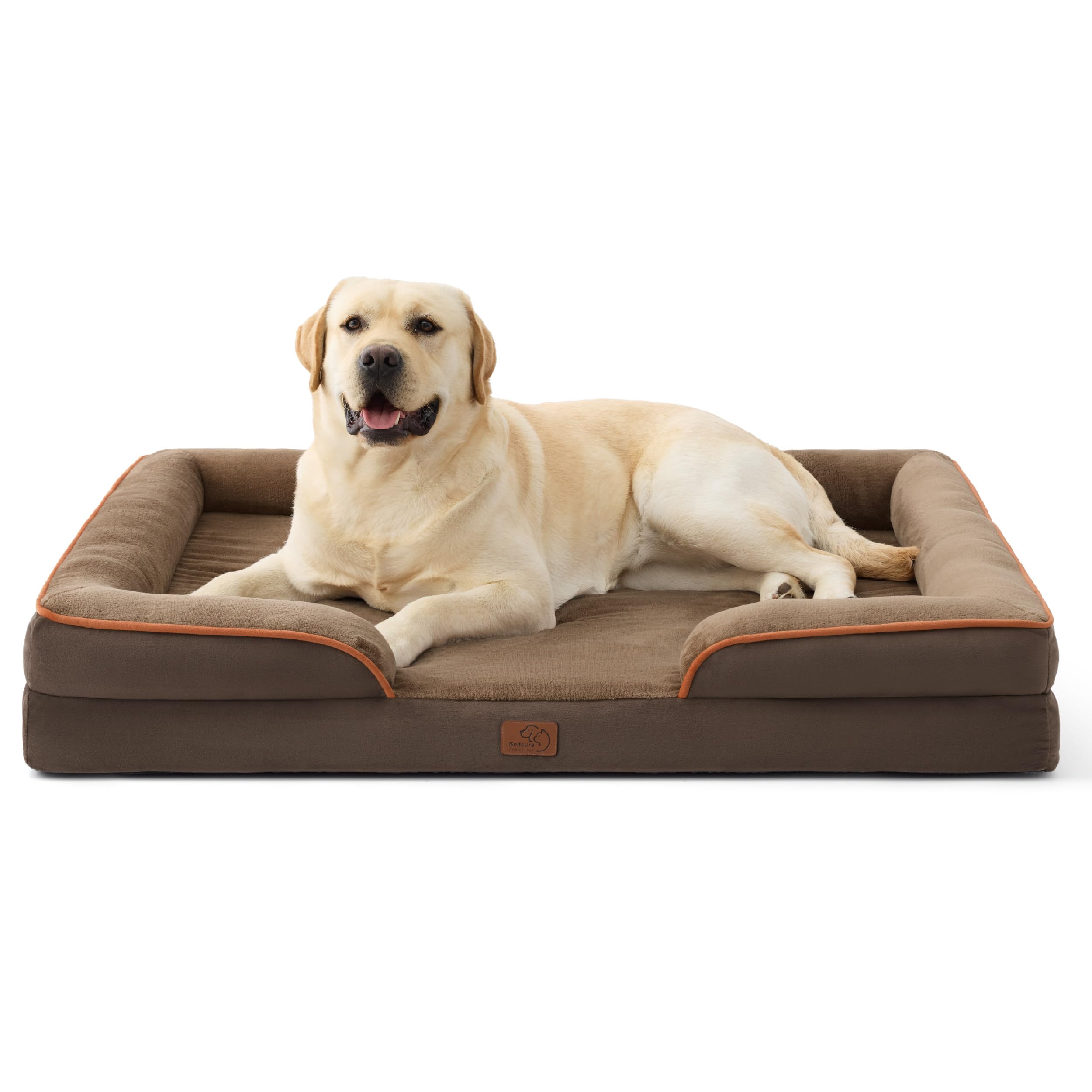 Bed type orthopedic dog bed large dog - washable large dog and cat bed waterproof, comfortable dog sofa, gray, 35 inches