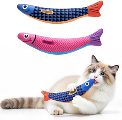 Cat Toys Indoor Cat and Kitten Interaction Soft Chewing Skirting Cat Toys, Fish Sound Toys