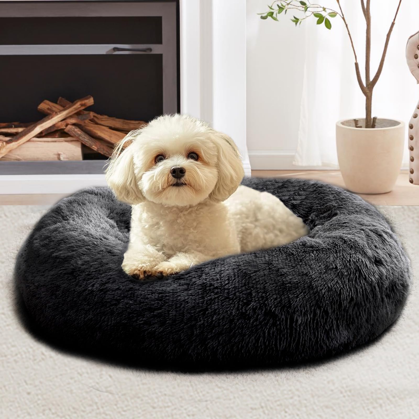 Bed for puppies and indoor cats -20 inch donut washable cat bed