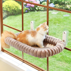 Folding Cat Window Mat - Cordless, Ultra Soft Machine Washable Bed (Milk White, Medium)
