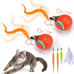 Interactive Cat Toy Ball - Designed specifically for indoor cats, this 3-speed automatic interactive cat toy keeps them busy (blue)