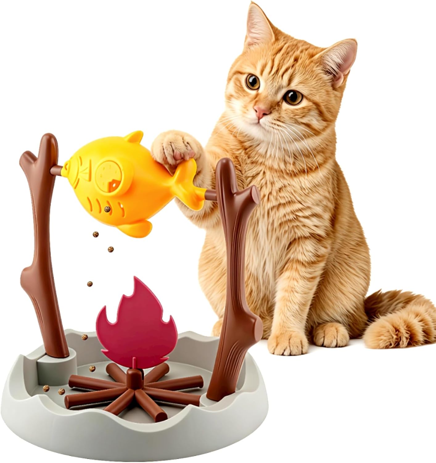 Cat slow feeding device, interactive foraging cat puzzle fish toy | Cats and kittens are nutritious