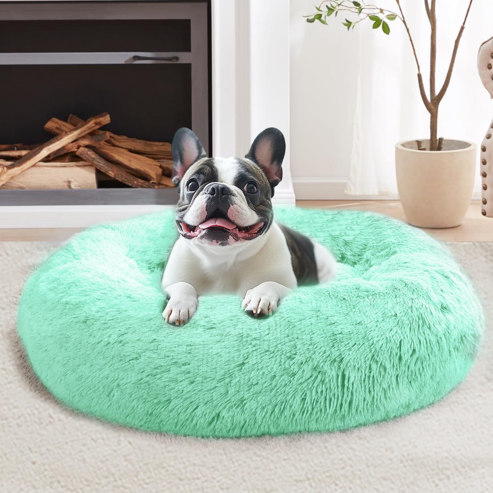 Bed for puppies and indoor cats -20 inch donut washable cat bed