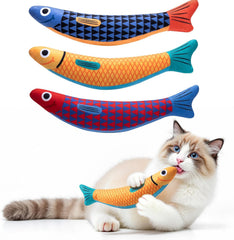 Cat Toys Indoor Cat and Kitten Interaction Soft Chewing Skirting Cat Toys, Fish Sound Toys