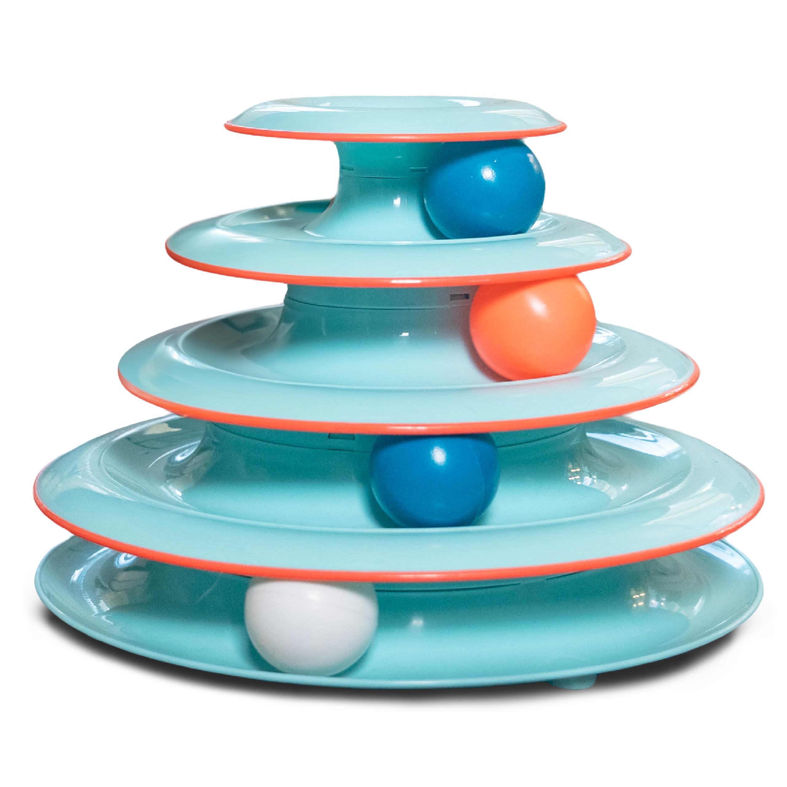 Cat Toy -3-story track tower with 6 balls, indoor interactive cat toy