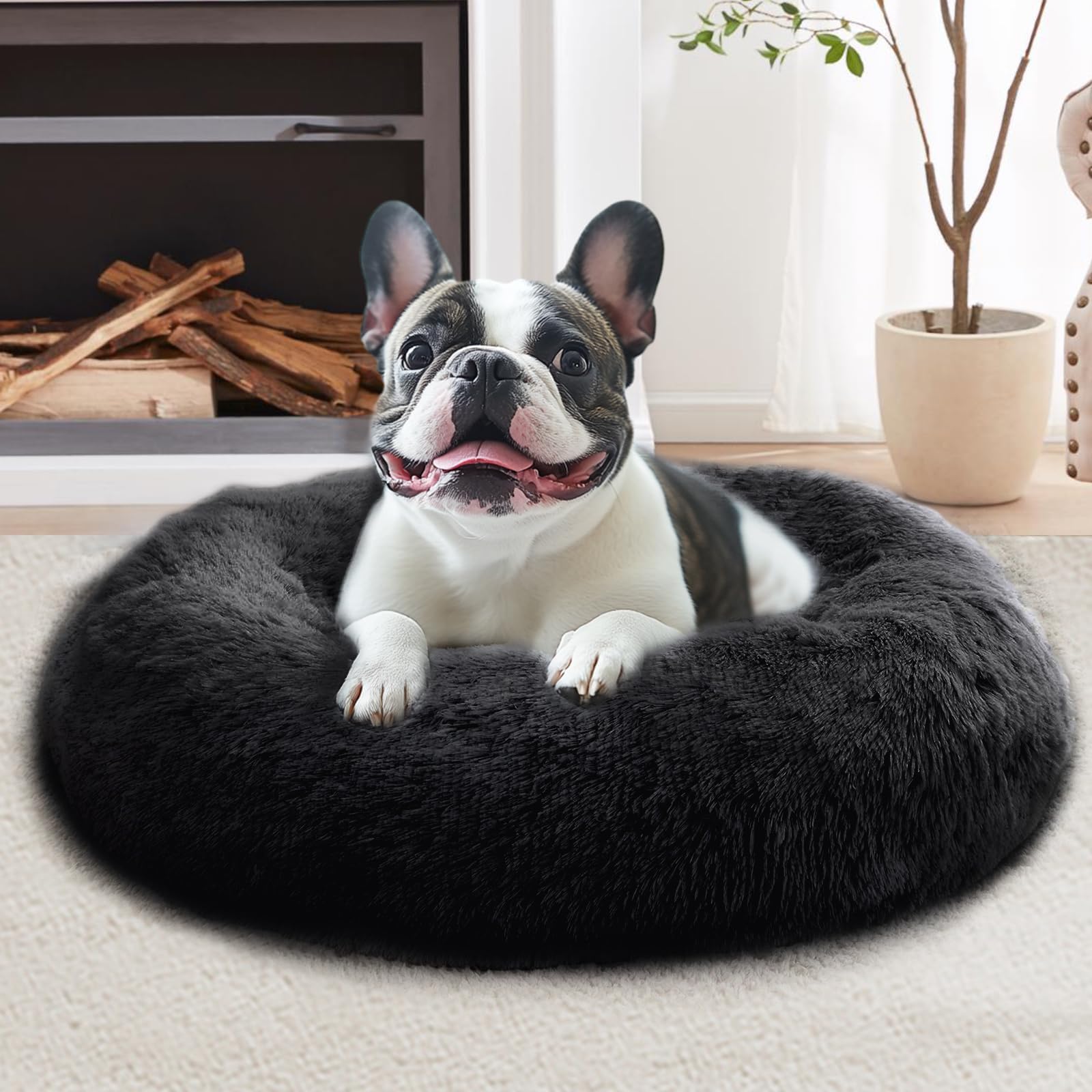 Bed for puppies and indoor cats -20 inch donut washable cat bed