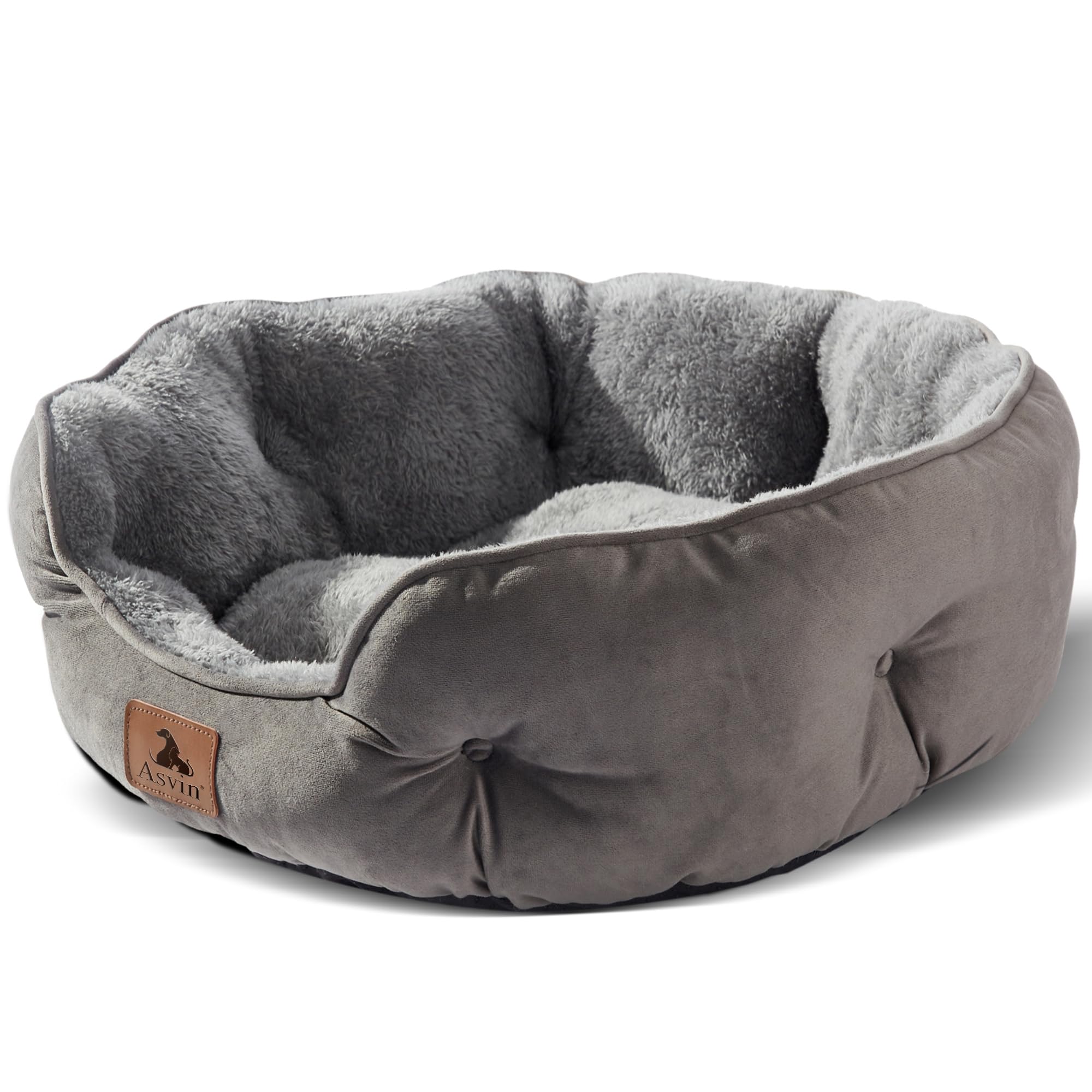 Puppy bed, indoor cat bed, pet bed for puppies and kittens, gray, 20 inches
