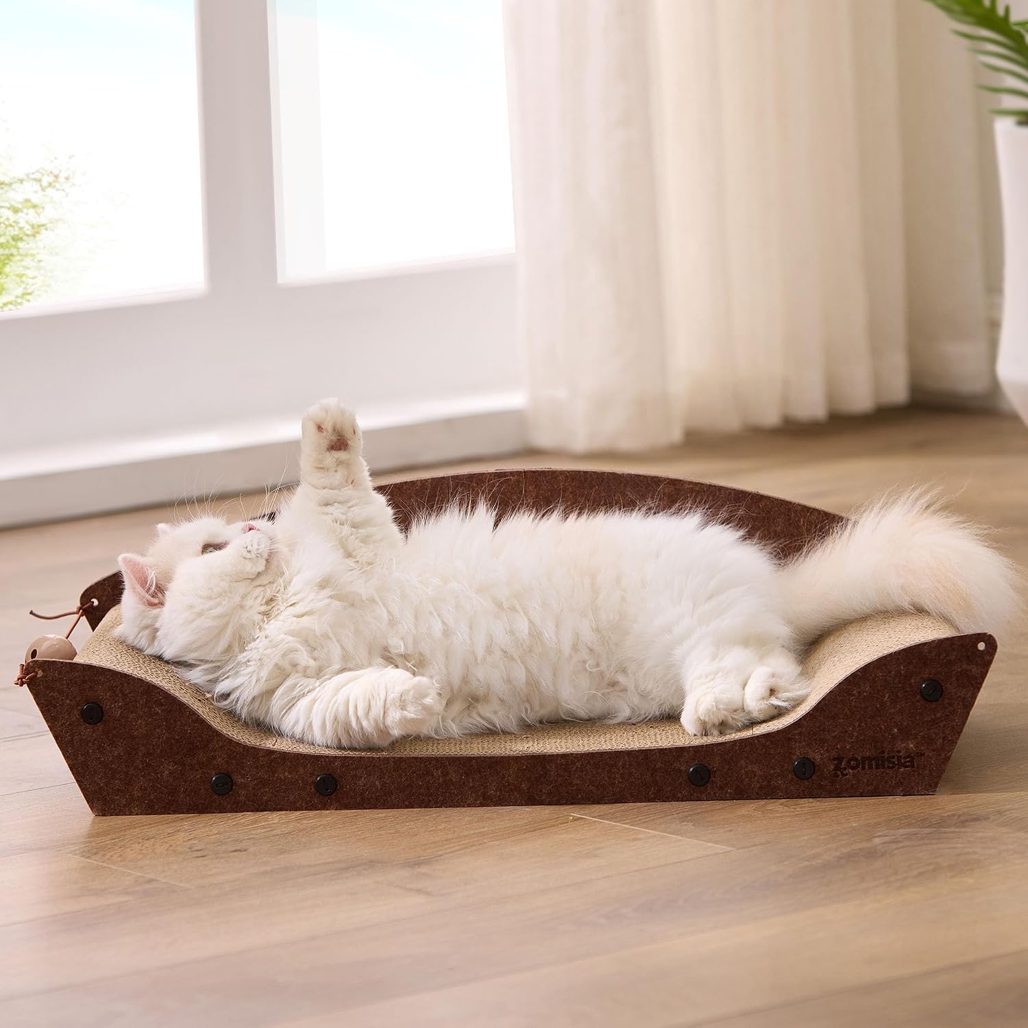 26 inch cardboard cat scratching bed - large orthopedic scratching board for indoor cats