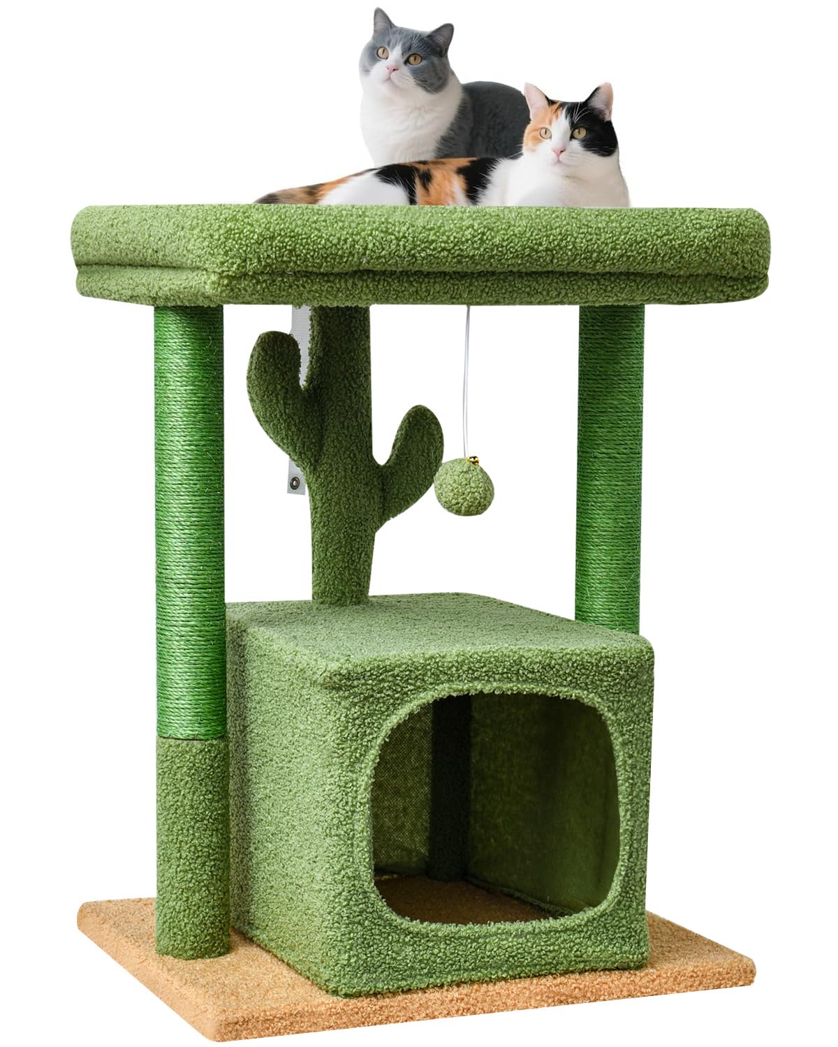 27 inch indoor cat tree, activity tower with scratch column | Modern kitten apartment