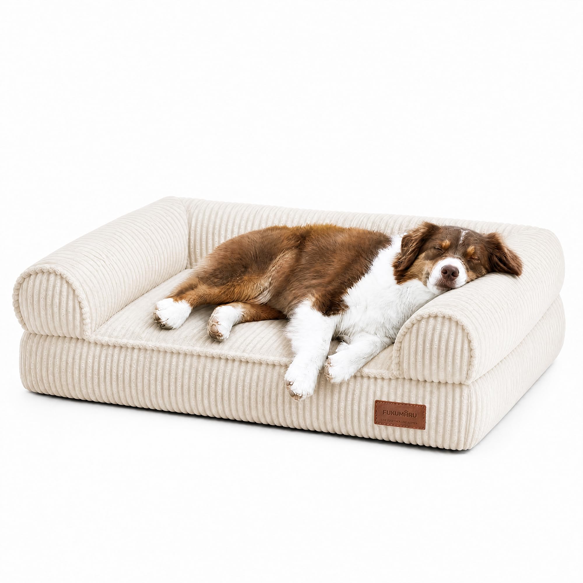 Dog Sofa Bed, Indoor Corduroy Comfortable Cat Bed with Washable Lid, 28 inch Waterproof Orthopedic Dog Bed Pet Sofa, Green