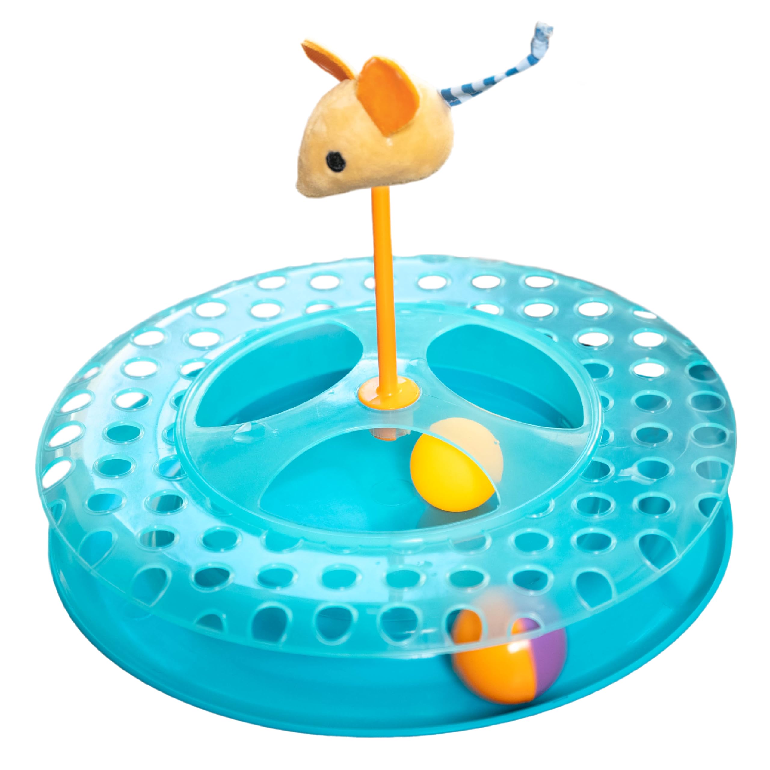 Cat Toy -3-story track tower with 6 balls, indoor interactive cat toy