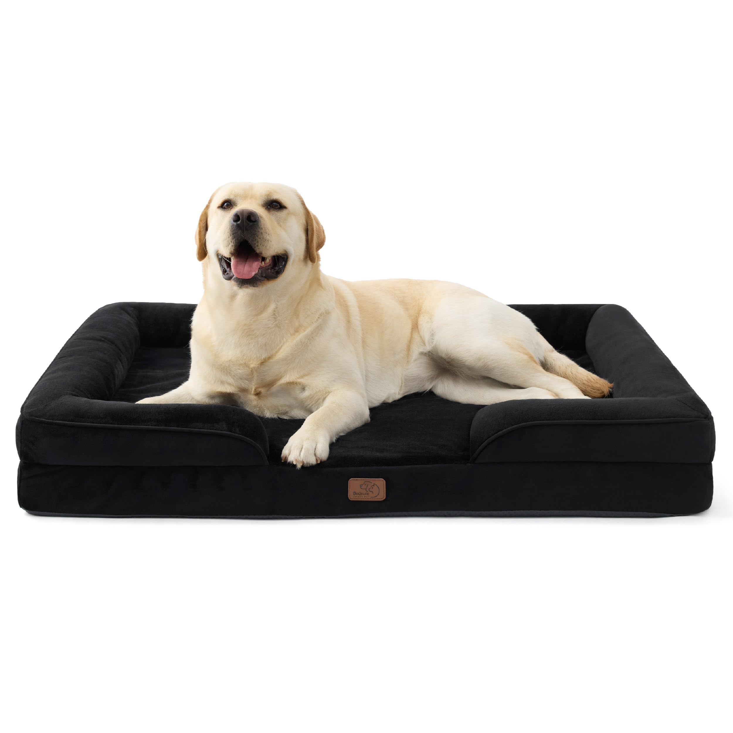 Bed type orthopedic dog bed large dog - washable large dog and cat bed waterproof, comfortable dog sofa, gray, 35 inches