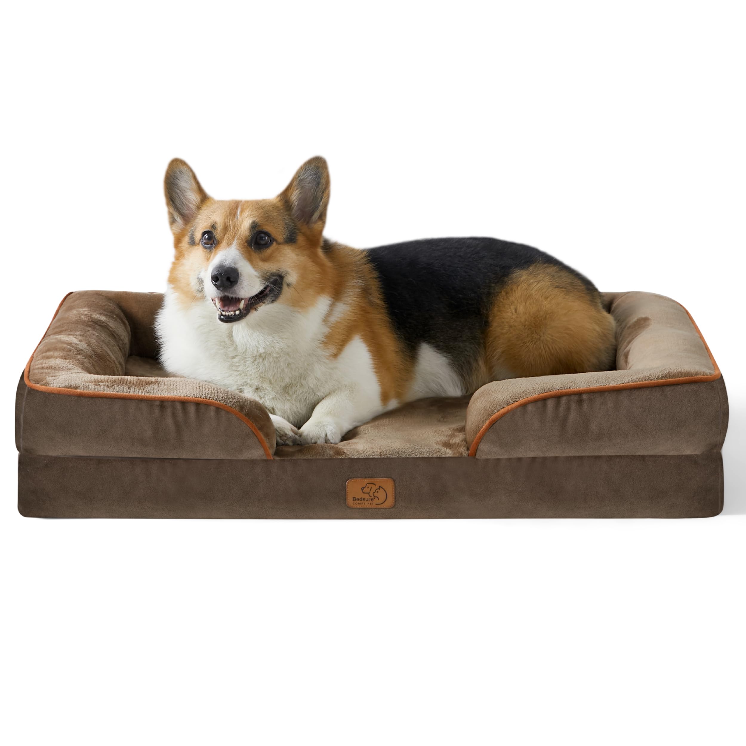 Bed type orthopedic dog bed large dog - washable large dog and cat bed waterproof, comfortable dog sofa, gray, 35 inches