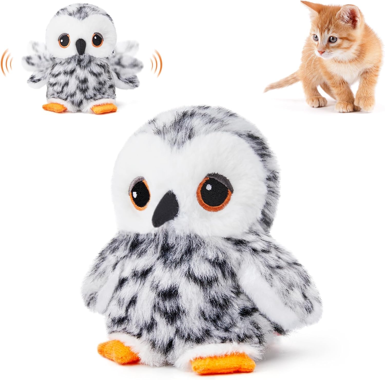 Vivid sandpiper chirping, rechargeable touch activated kitten toy interactive cat sports toy suitable for all breeds of cats
