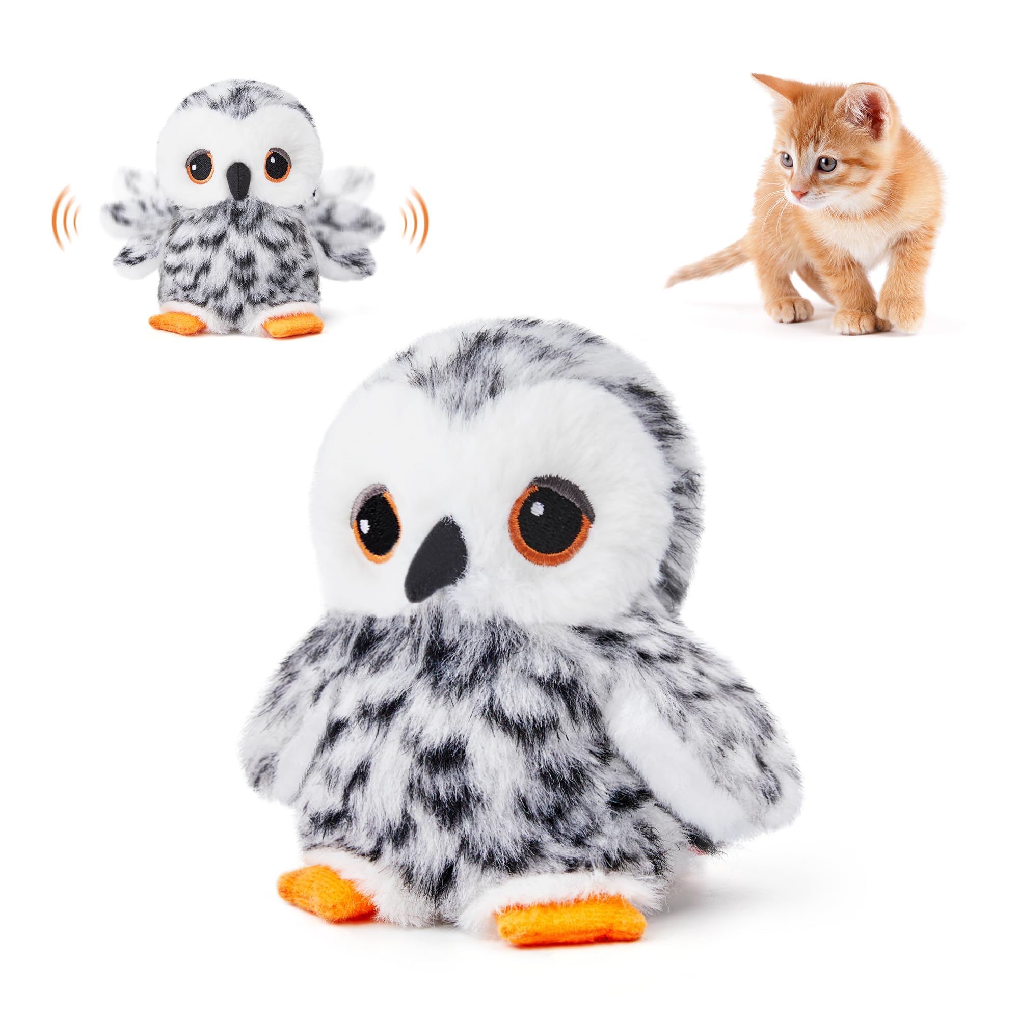 Vivid sandpiper chirping, rechargeable touch activated kitten toy interactive cat sports toy suitable for all breeds of cats