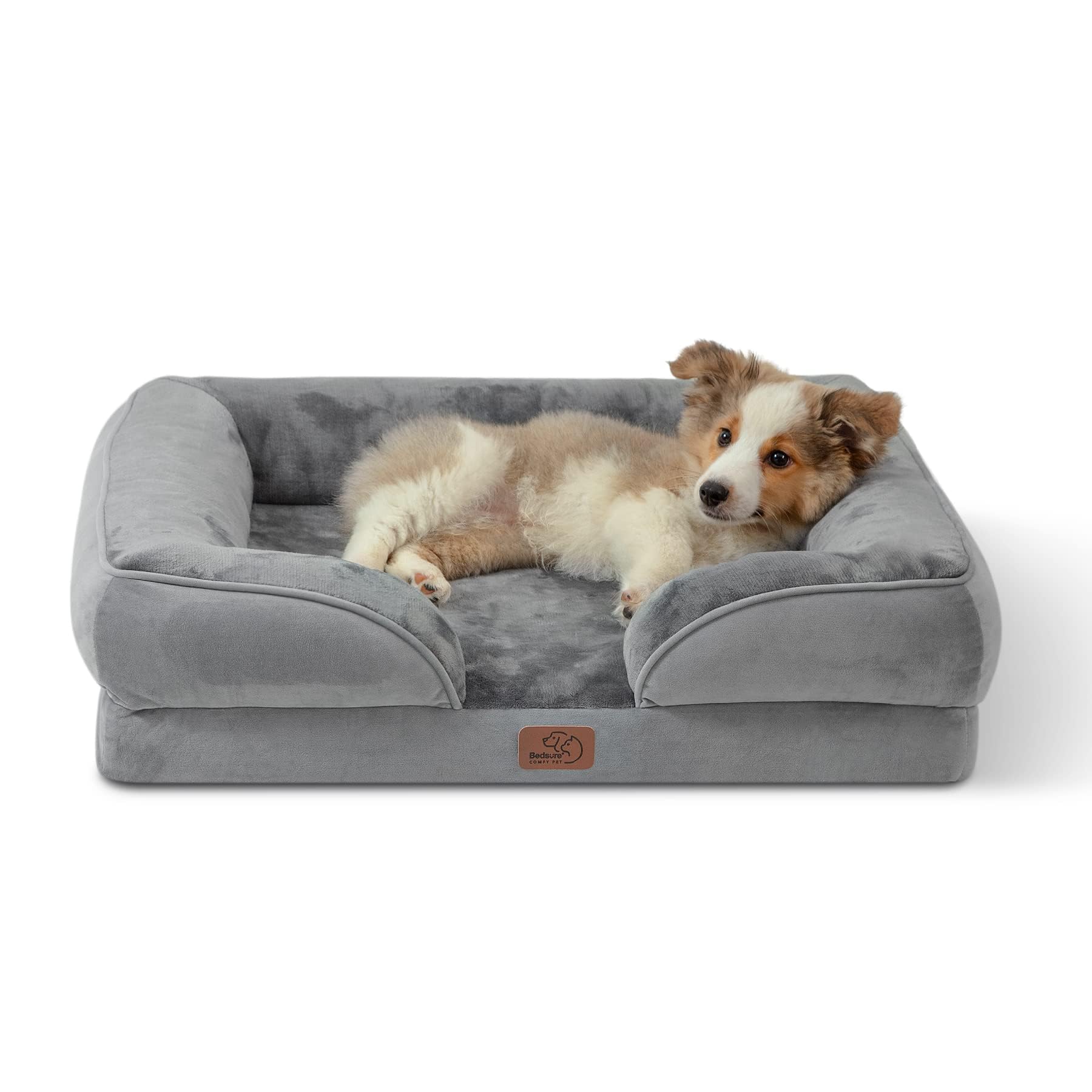 Orthopedic dog bed medium-sized dog - washable small and medium-sized dog cat bed waterproof, comfortable cat sofa, gray, 28 inches