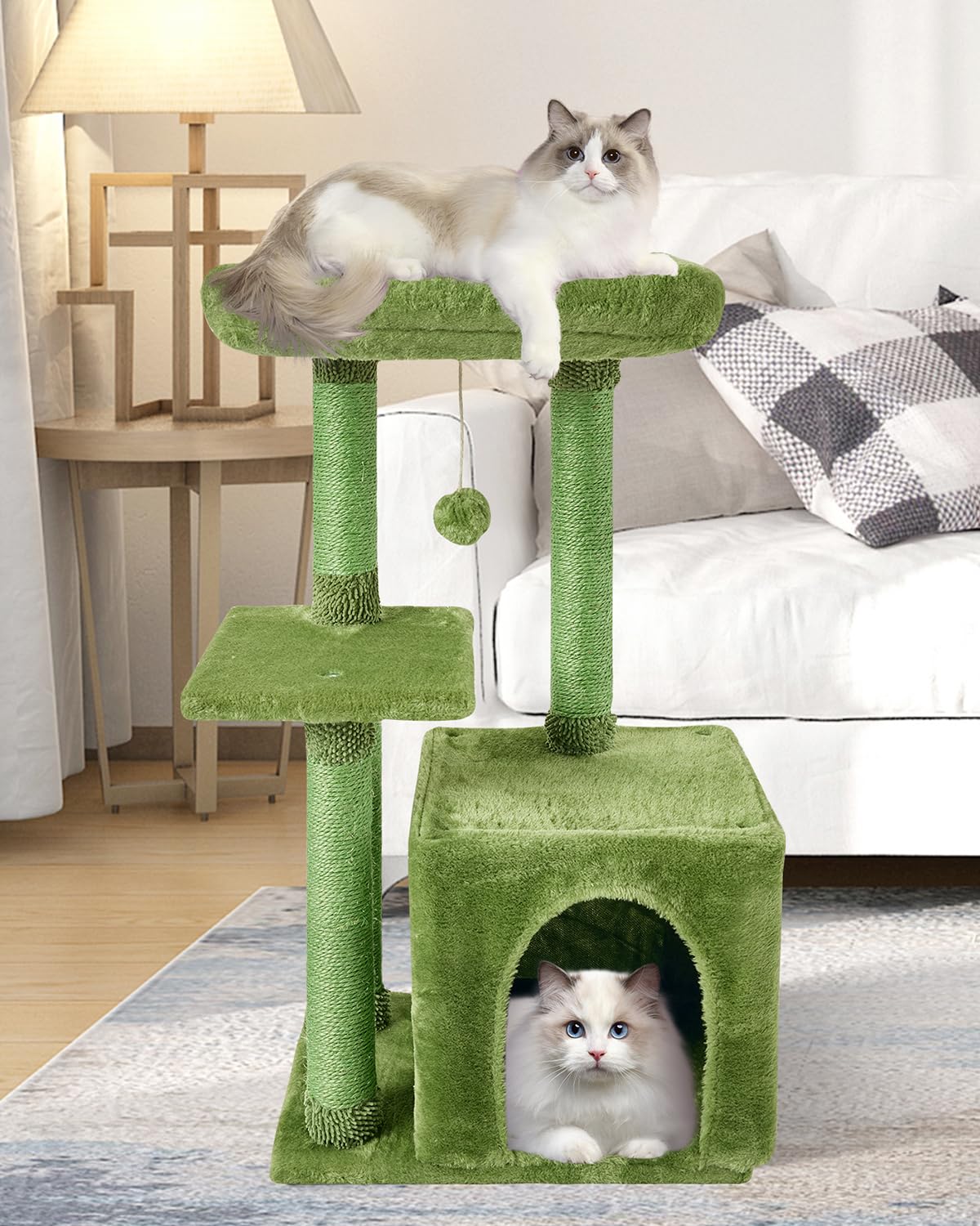 Cute cat tree, kitten, cat tower, indoor cat apartment, sisal, scratch pole, jumping platform, cat furniture