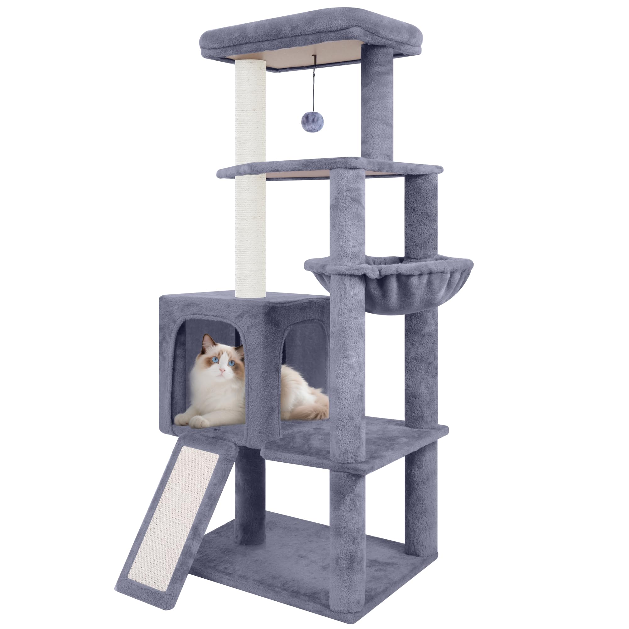 Cactus cat tree tower with indoor cat scratching post, activity center climbing tree cat furniture
