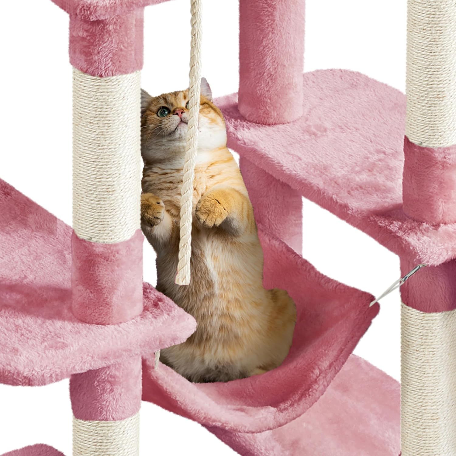 63 inch sturdy large cat tree, suitable for indoor heavy-duty cats, tall towers | plush apartments, hammocks