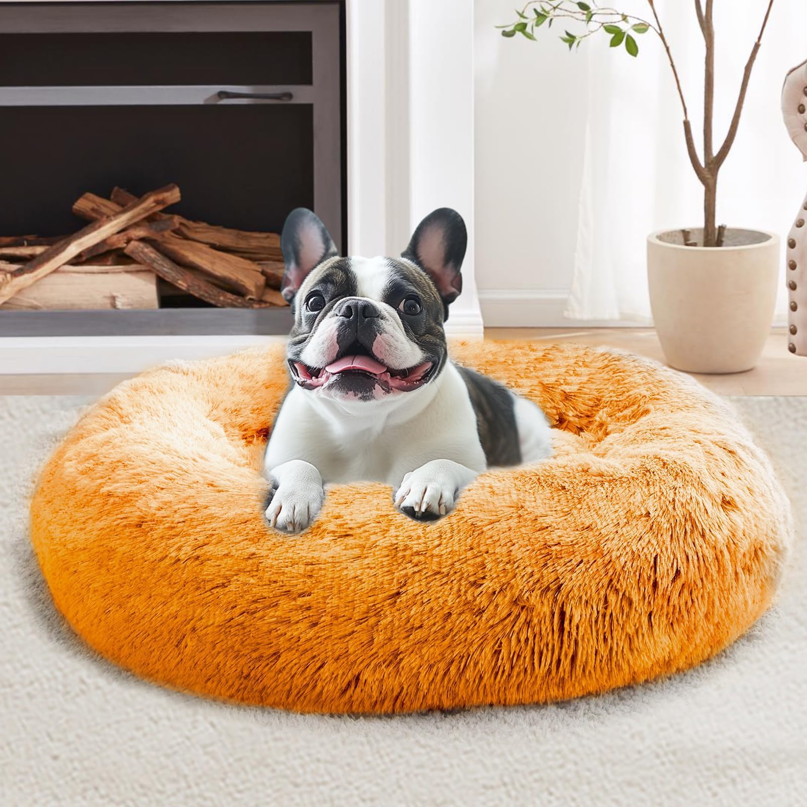 Bed for puppies and indoor cats -20 inch donut washable cat bed