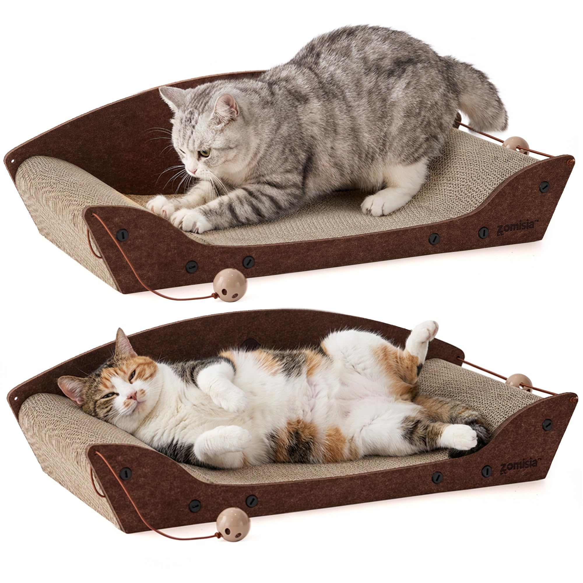 26 inch cardboard cat scratching bed - large orthopedic scratching board for indoor cats