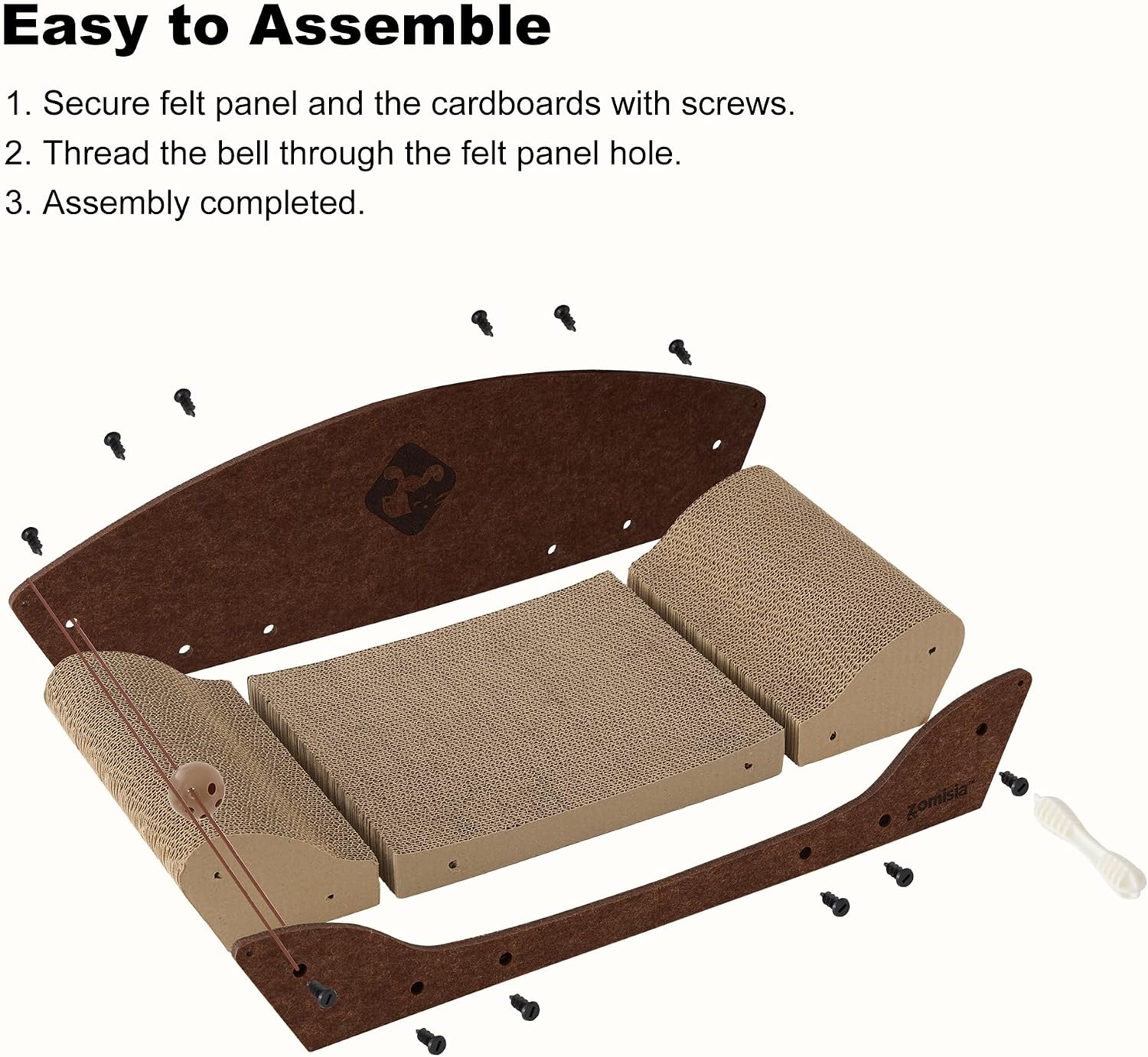 26 inch cardboard cat scratching bed - large orthopedic scratching board for indoor cats