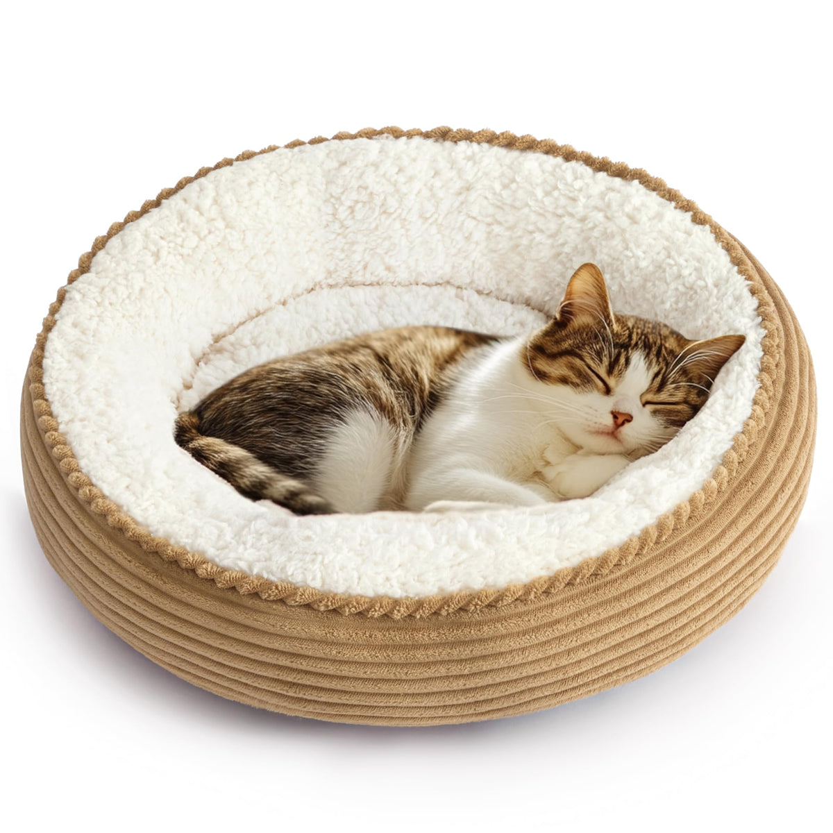 Cabin circular donut cat and dog bed, 20 inch cat and dog bed