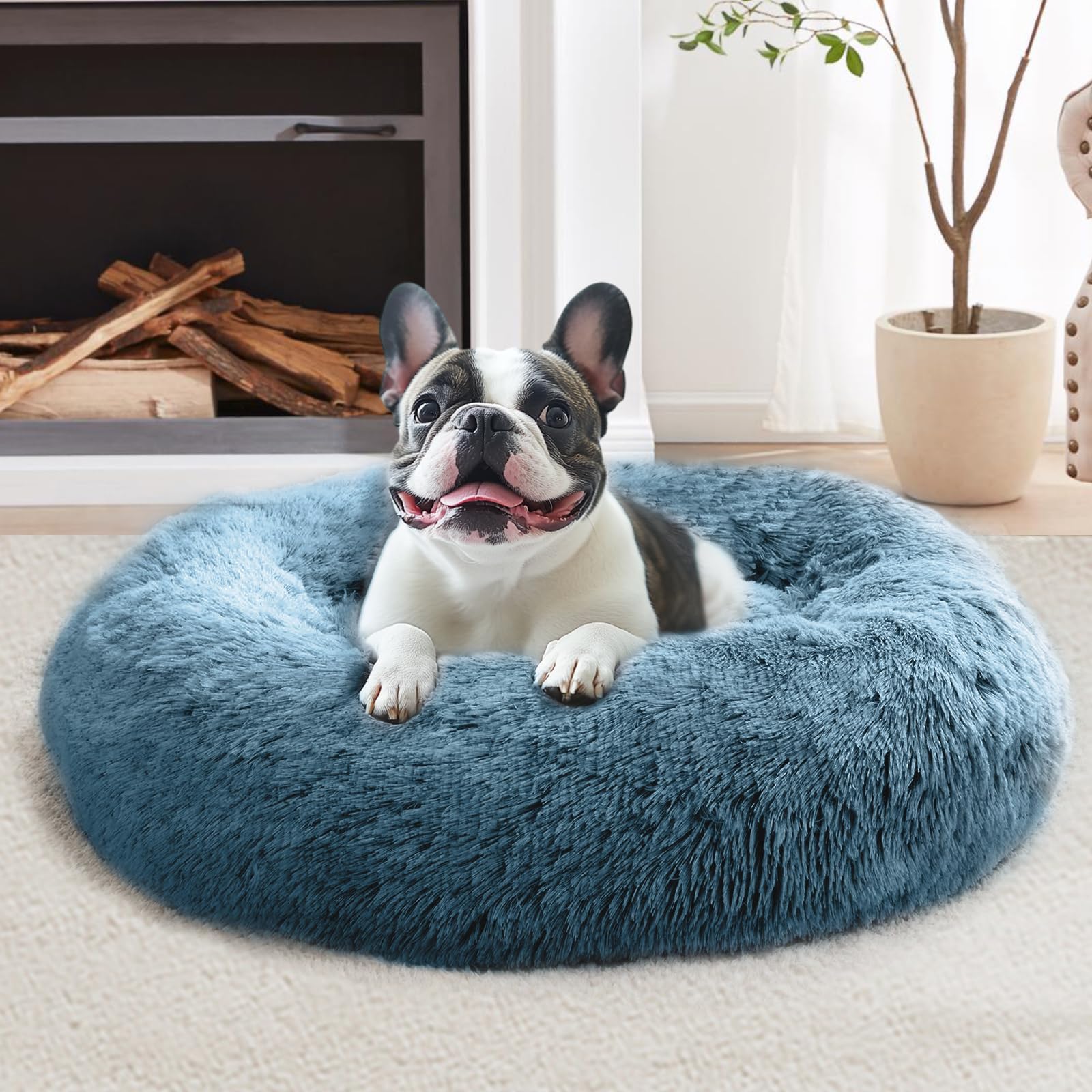 Bed for puppies and indoor cats -20 inch donut washable cat bed