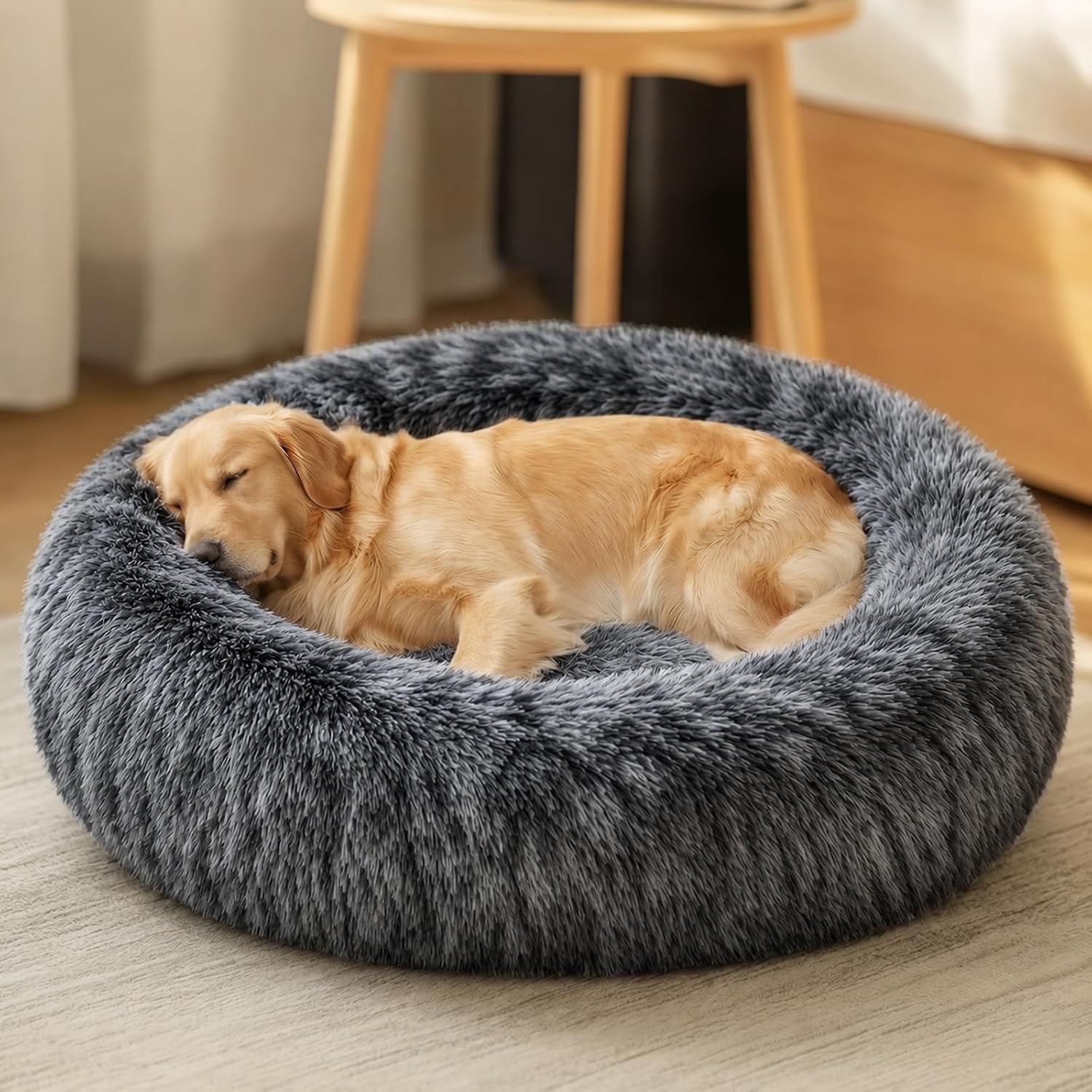 Bed for puppies and indoor cats -20 inch donut washable cat bed