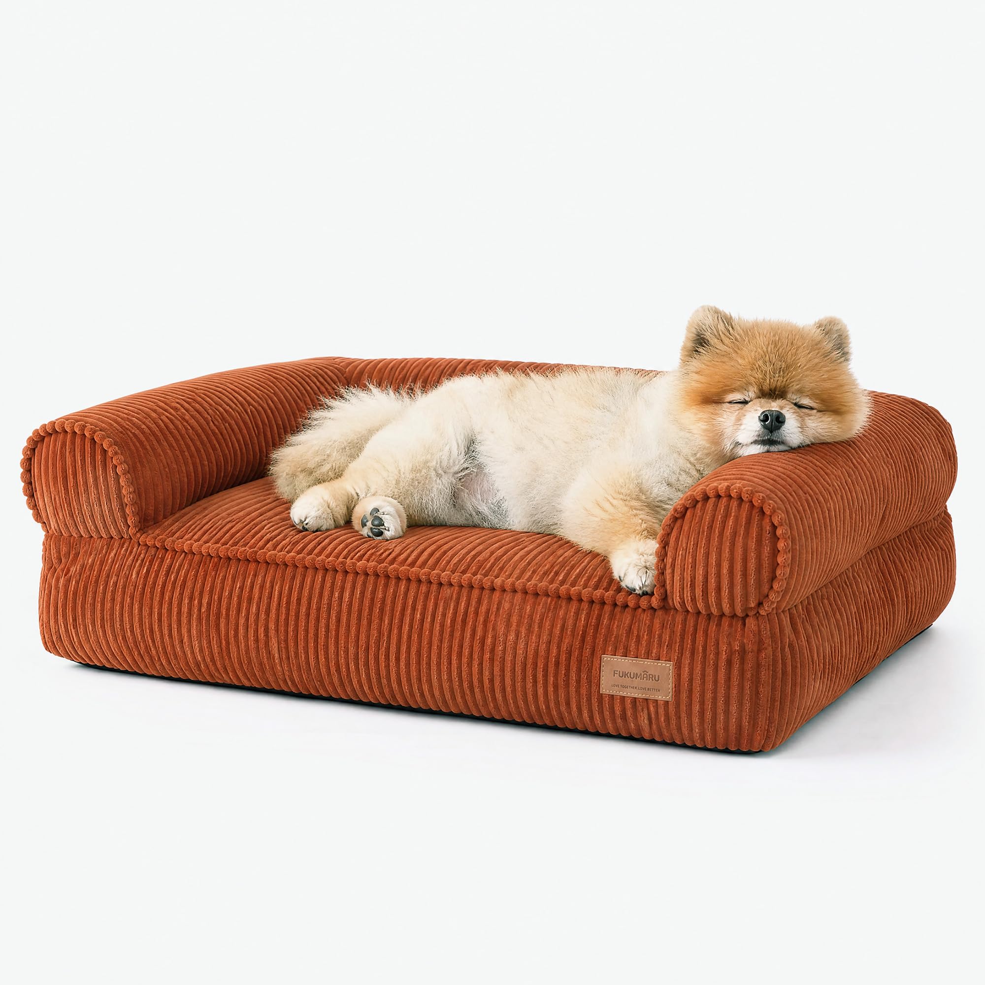 Dog Sofa Bed, Indoor Corduroy Comfortable Cat Bed with Washable Lid, 28 inch Waterproof Orthopedic Dog Bed Pet Sofa, Green