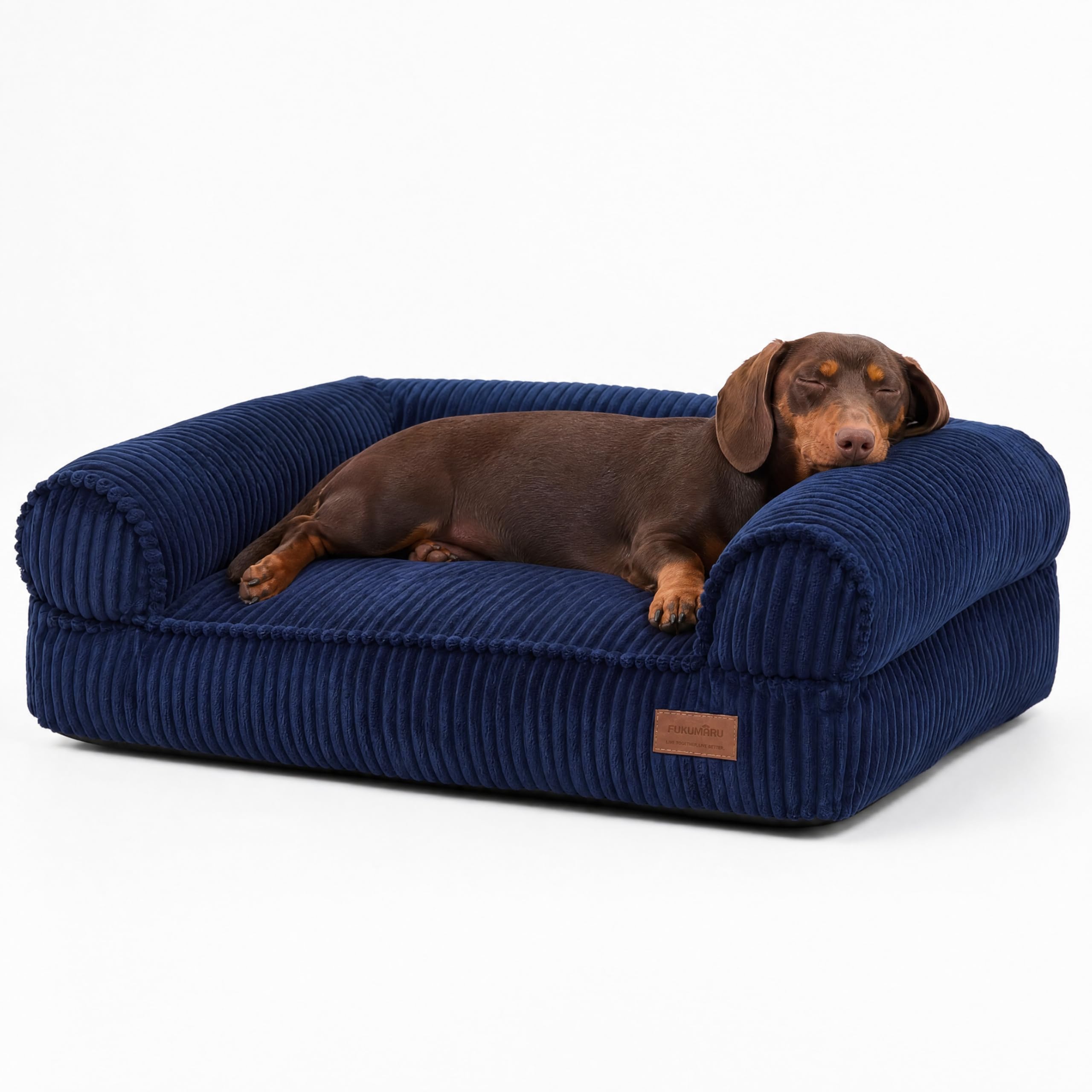 Dog Sofa Bed, Indoor Corduroy Comfortable Cat Bed with Washable Lid, 28 inch Waterproof Orthopedic Dog Bed Pet Sofa, Green