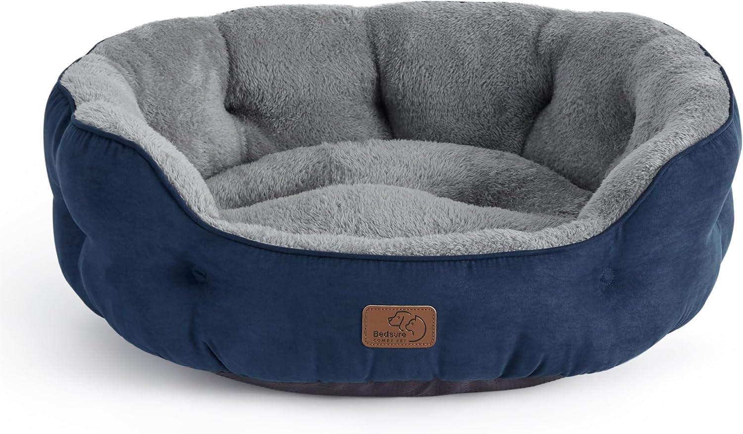 Bedding dog bed washable, circular cat bed for indoor cats, 20 inch soft plush pet bed for kittens, non slip bottom, easy to clean