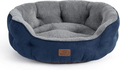 Bedding dog bed washable, circular cat bed for indoor cats, 20 inch soft plush pet bed for kittens, non slip bottom, easy to clean