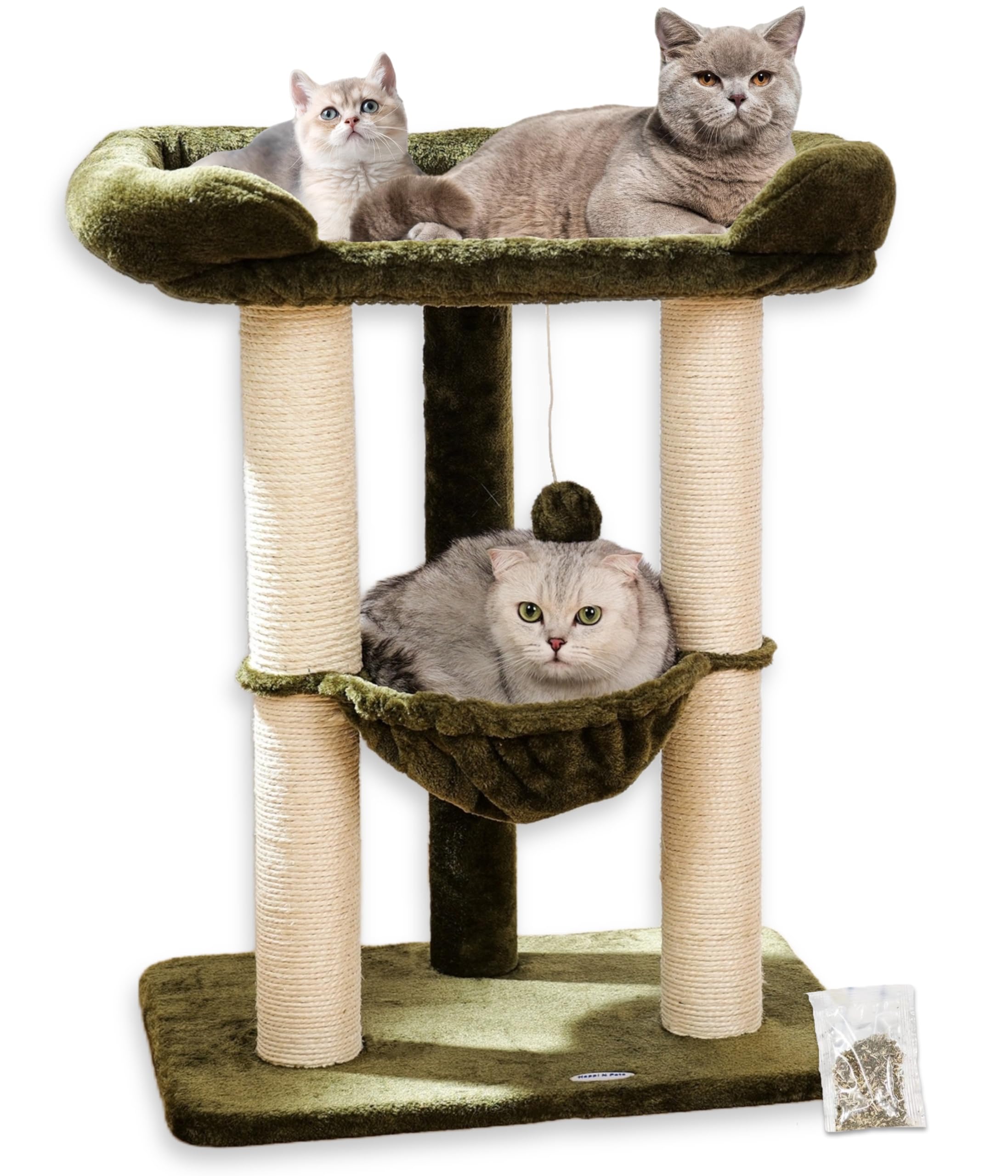 28 inch cat tree, large cat bed, cushioned kitten tower for window viewing